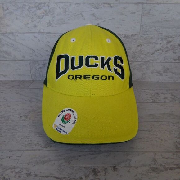 Oregon Ducks Cap Green Yellow Adult 2015 Rose Bowl Strapback Hat Adjustable - Picture 3 of 9